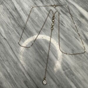 14K Gold Filled Cubic Zirconia Lariat Y-Necklace 18 Inch Drop Pendant
